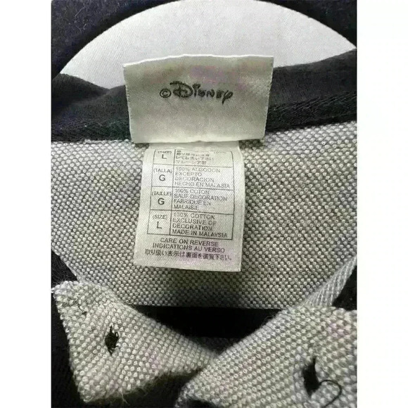 Vintage Disney Men's Polo Shirt Gray w/ Black Accents Size Large - Picture 8 of 8